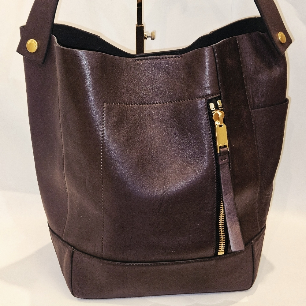 Allsaints Alba Leather Hobo Bag Burgundy Tote Shoulder Bag Purse All Saints